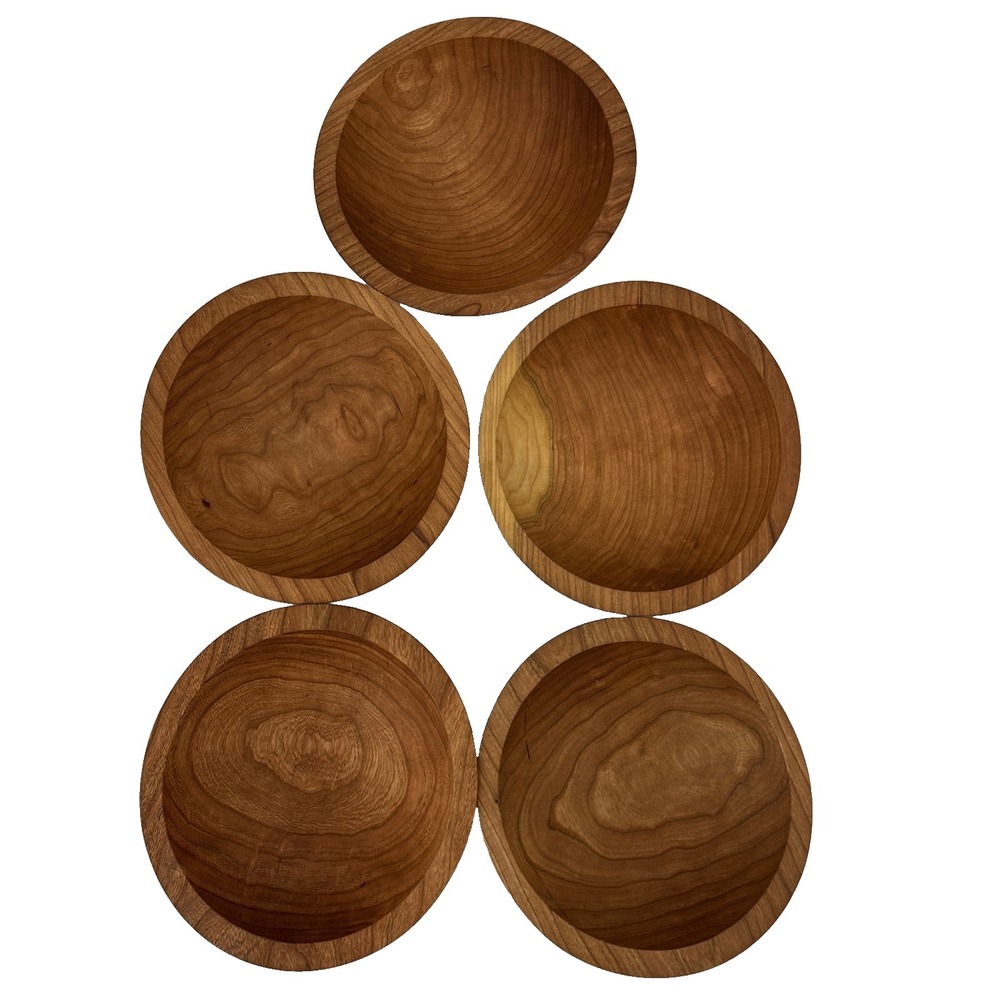 Holland Bowl Mill Michigan Wood Bowl Set of 5 Excellent Condition - Picture 3 of 6